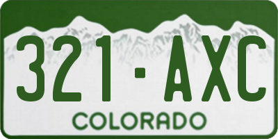 CO license plate 321AXC