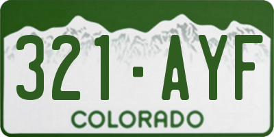 CO license plate 321AYF
