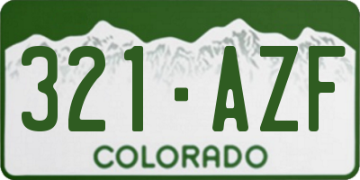 CO license plate 321AZF