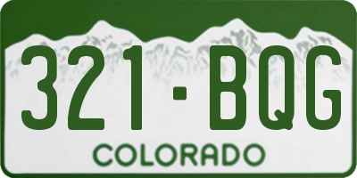 CO license plate 321BQG