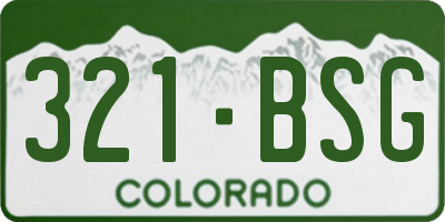 CO license plate 321BSG