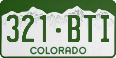 CO license plate 321BTI