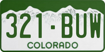 CO license plate 321BUW
