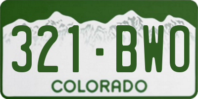 CO license plate 321BWO