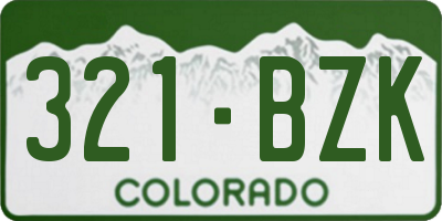 CO license plate 321BZK