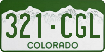 CO license plate 321CGL