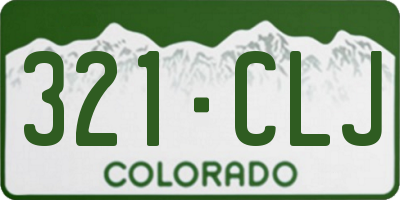 CO license plate 321CLJ