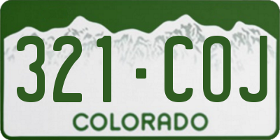 CO license plate 321COJ