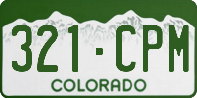 CO license plate 321CPM