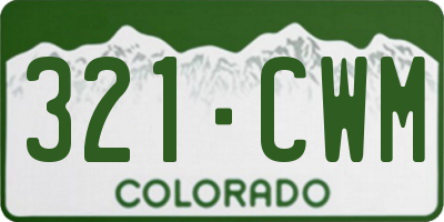 CO license plate 321CWM