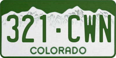 CO license plate 321CWN