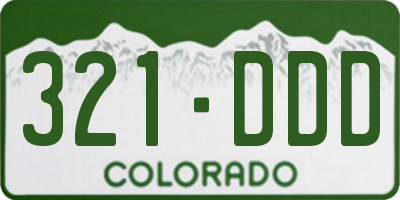 CO license plate 321DDD