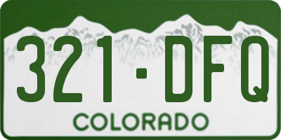CO license plate 321DFQ