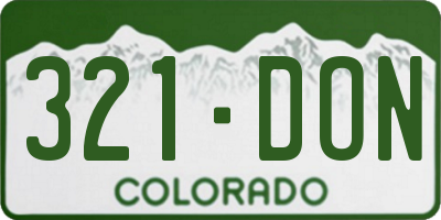 CO license plate 321DON