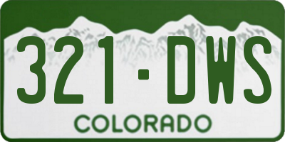 CO license plate 321DWS