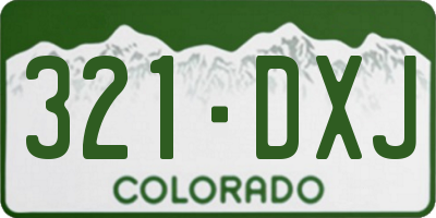 CO license plate 321DXJ