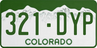 CO license plate 321DYP