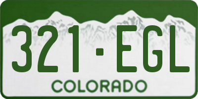 CO license plate 321EGL