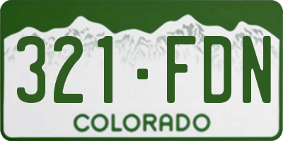 CO license plate 321FDN