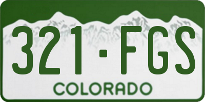 CO license plate 321FGS