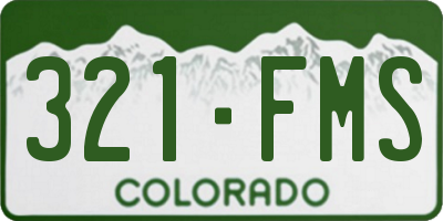 CO license plate 321FMS