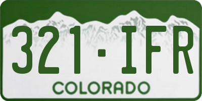CO license plate 321IFR