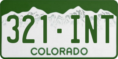 CO license plate 321INT