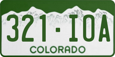 CO license plate 321IOA