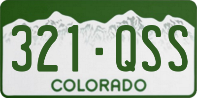 CO license plate 321QSS