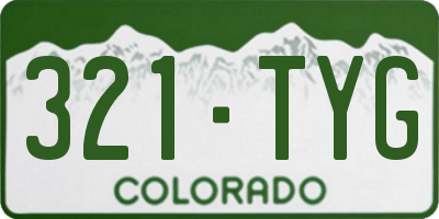 CO license plate 321TYG