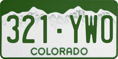 CO license plate 321YWO