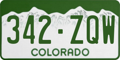 CO license plate 342ZQW