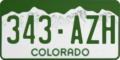 CO license plate 343AZH