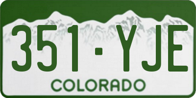 CO license plate 351YJE