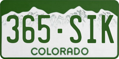 CO license plate 365SIK