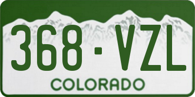 CO license plate 368VZL