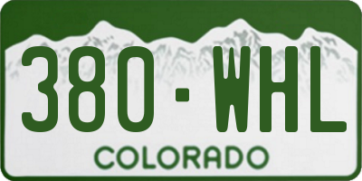 CO license plate 380WHL