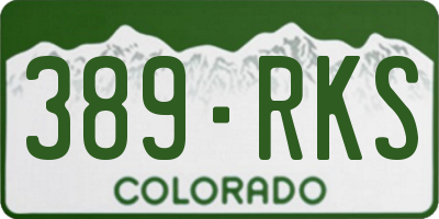 CO license plate 389RKS