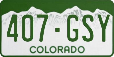 CO license plate 407GSY