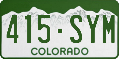 CO license plate 415SYM