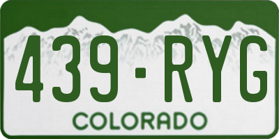 CO license plate 439RYG