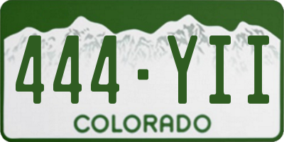 CO license plate 444YII