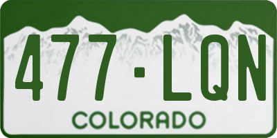 CO license plate 477LQN