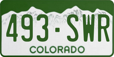 CO license plate 493SWR