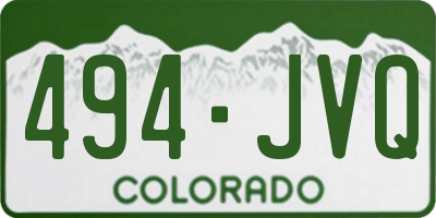 CO license plate 494JVQ