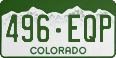 CO license plate 496EQP
