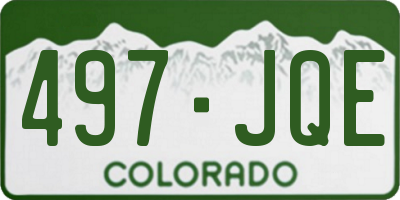 CO license plate 497JQE