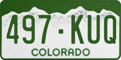 CO license plate 497KUQ
