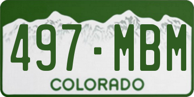 CO license plate 497MBM