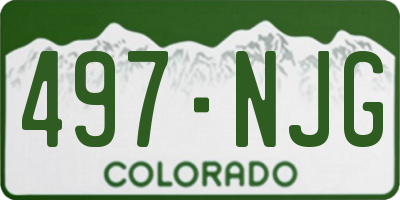CO license plate 497NJG